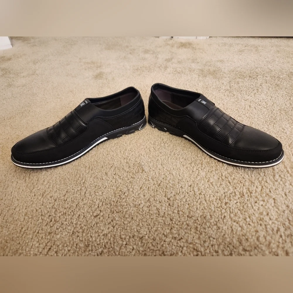 Fashion M Men's Casual Comfort Walking Shoes Cosidram CN47 Size US 12 Black Slip